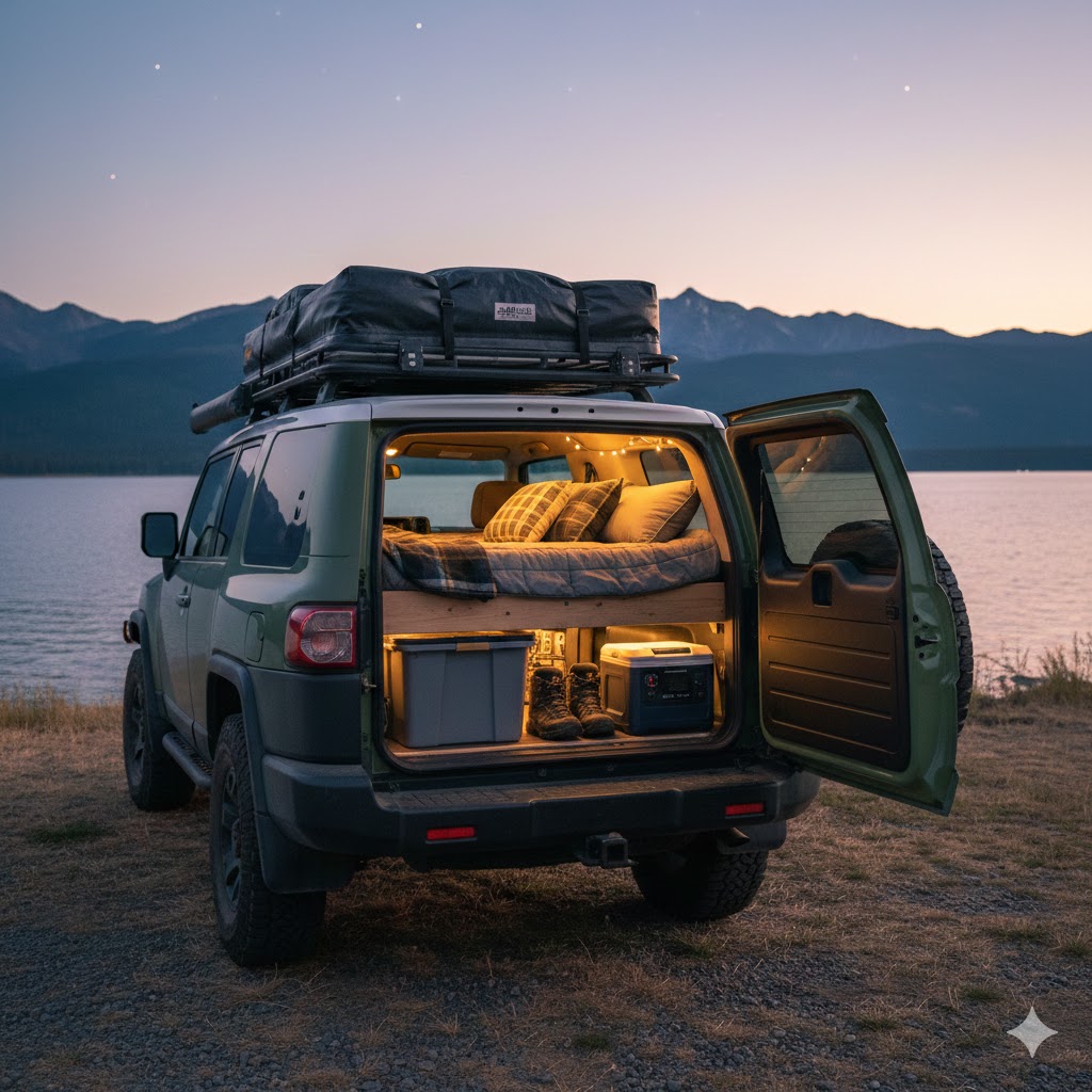 ランクルFJの車中泊は後部座席がカギ！広さと段差を徹底攻略