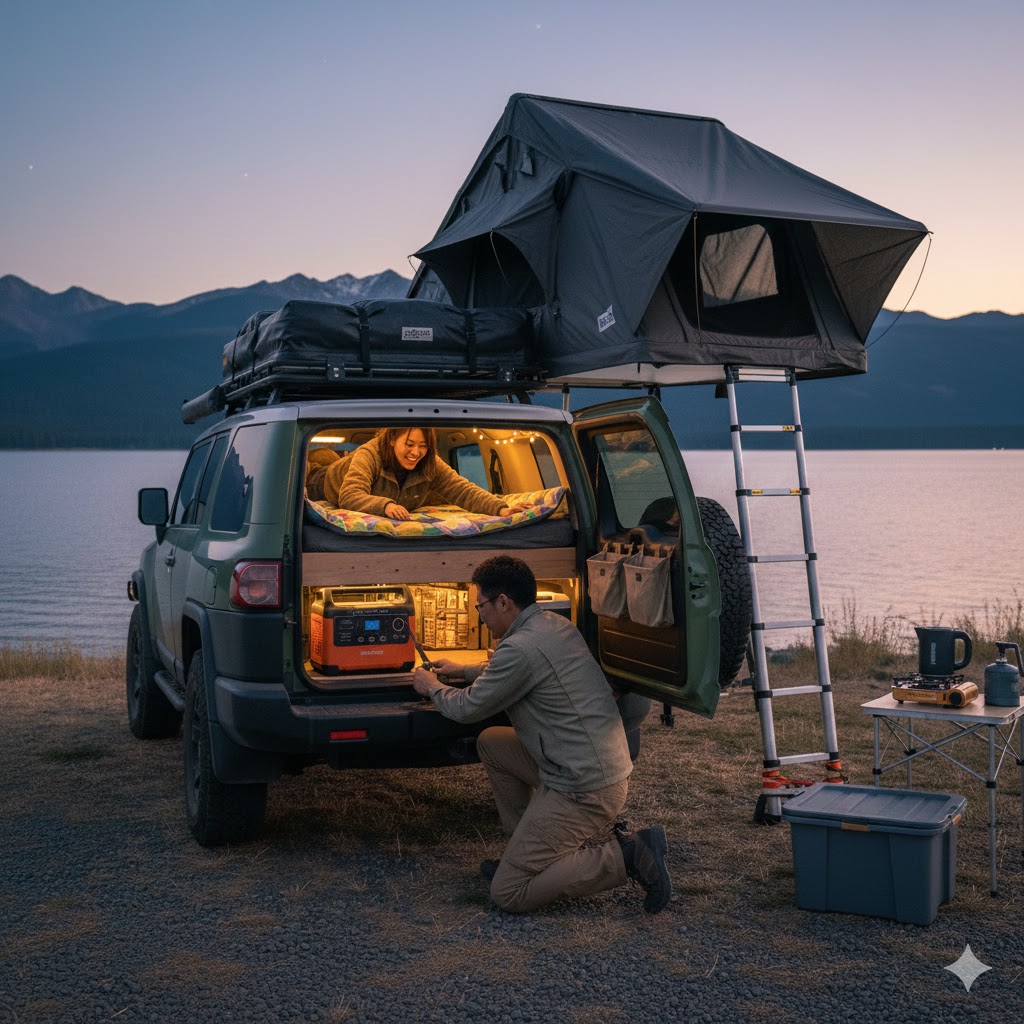 ランクルFJの後部座席を車中泊仕様にする技とは