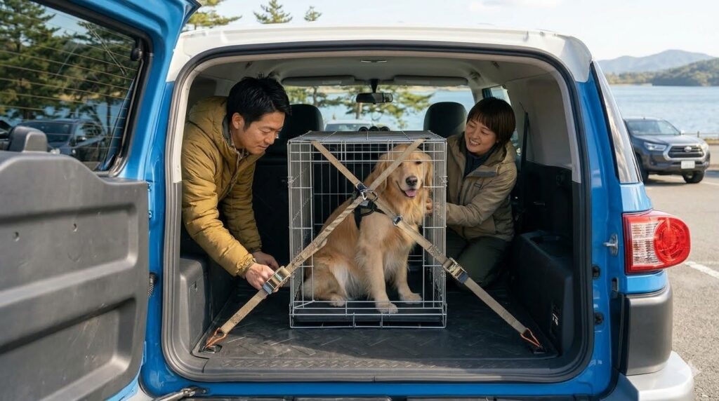 ランクルfj,新型ランクルfj,大型犬ゲージ,荷室,安全性