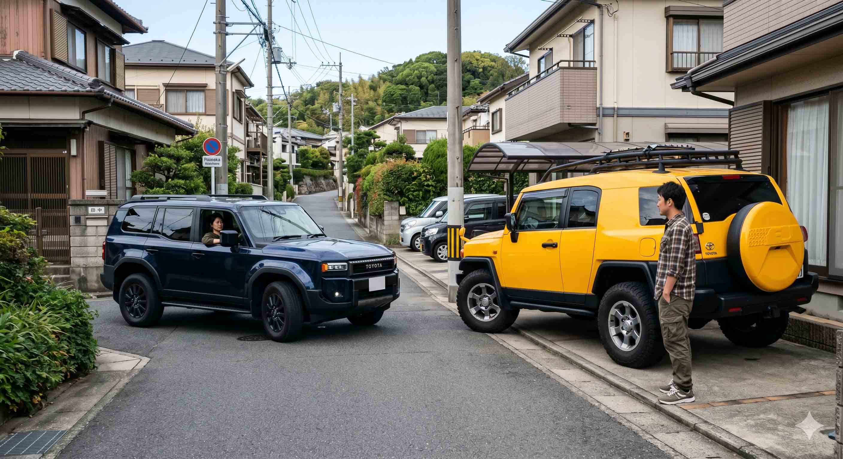 新型ランクルFJとFJクルーザー、ボディサイズの違いと取り回し