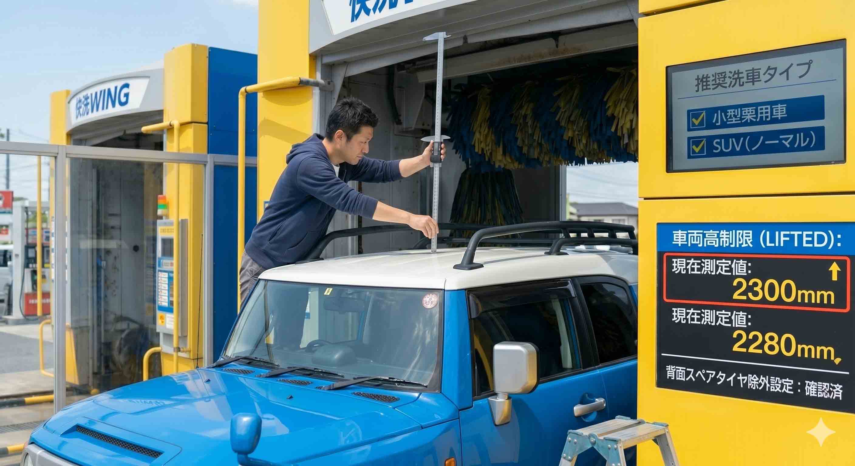 新型ランクルFJが洗車機へ入る際の注意点